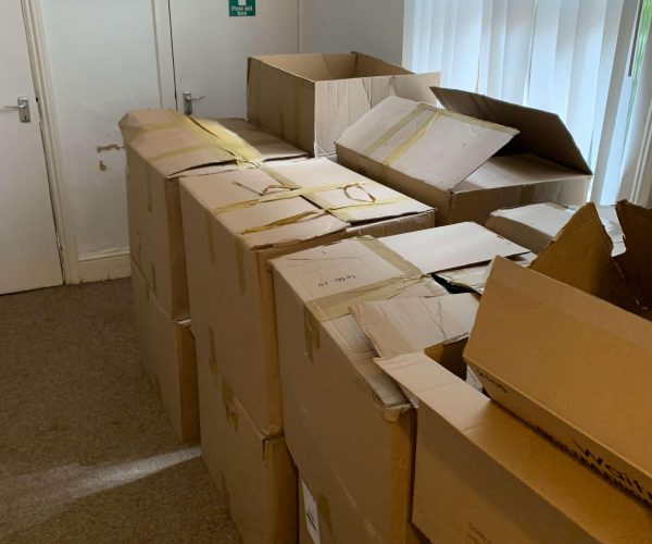 courier parcels delivered into office