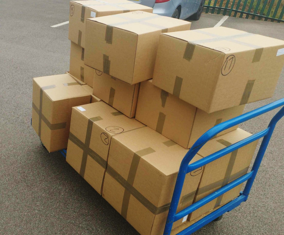 european groupage cartons loaded